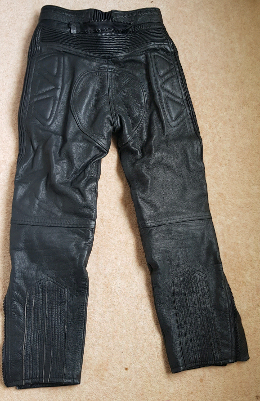Black Akito leather motorcycle trousers 